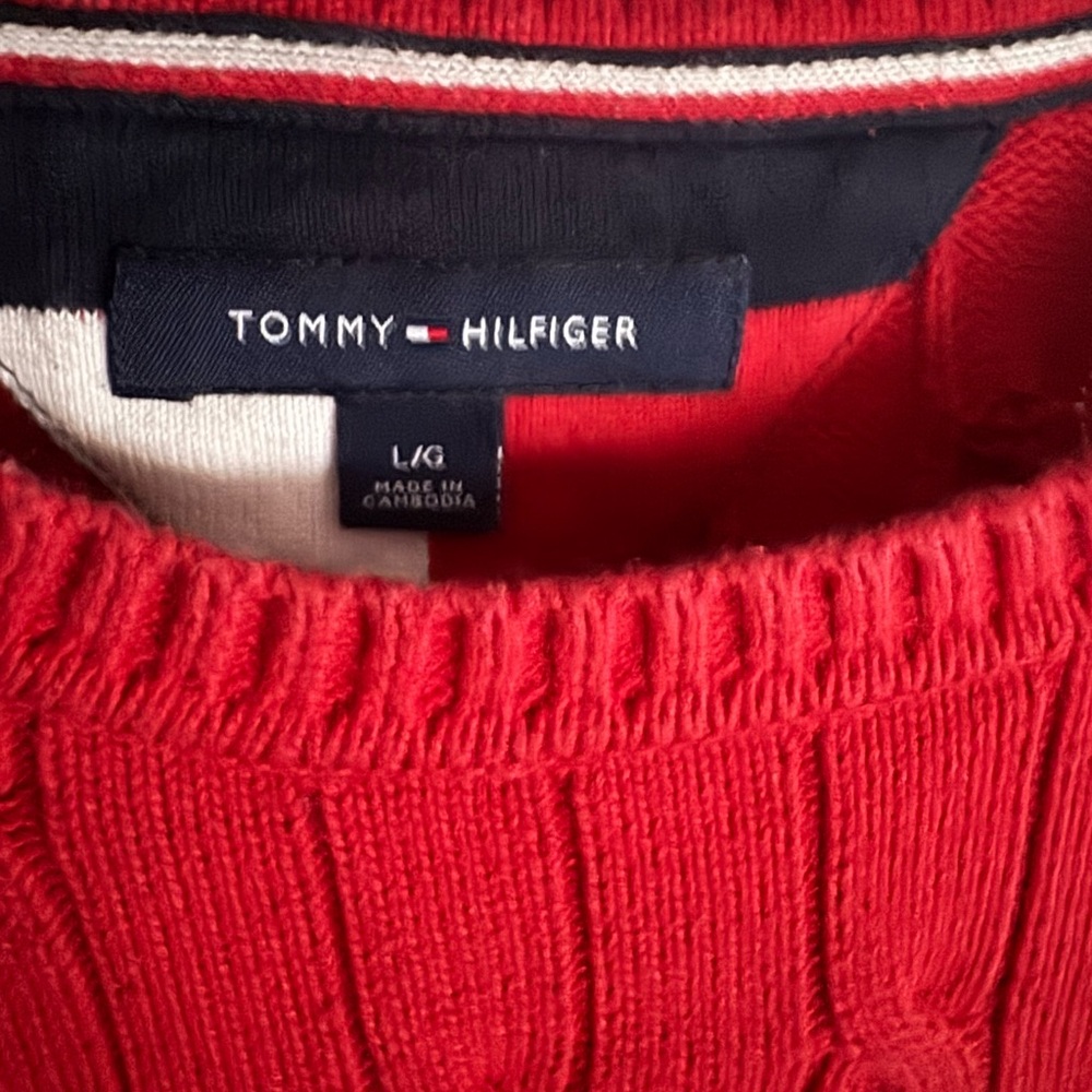 Tommy Hilfiger Vibrant Red Knit Pullover